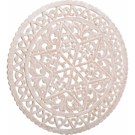 Panel de madera artesanal blanco 76x76x2,5