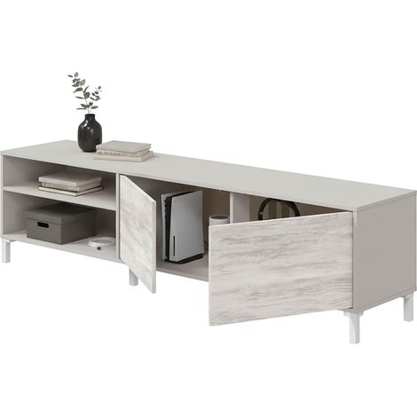 TV-Schrank Nociglia, Schubladen, ein Regal, 2 Türen, 180x40x47h cm Beige