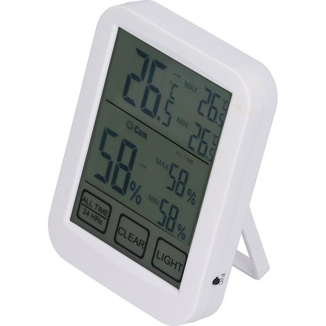 Thermomètre-hygromètre numérique avec écran tactile, testeur électronique de température et d'humidité intérieures (1/4)