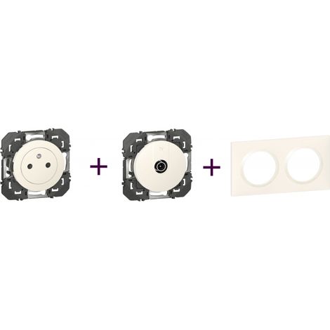 Legrand Pack Dooxie TV plus 2P plus T plus Plaque 2P (1/4)