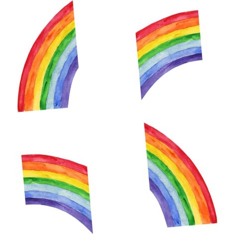 Stickers muraux arc en ciel aquarelle pour chambre d enfant (1/5)