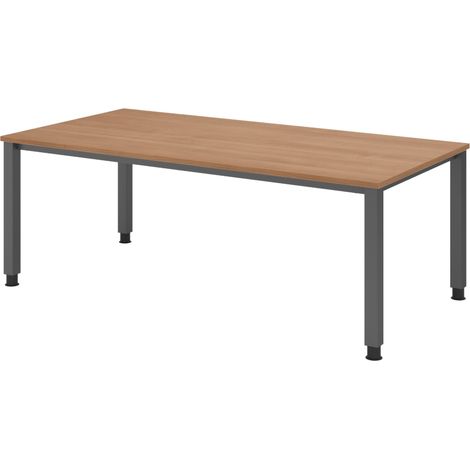bümö Schreibtisch Serie-Q Gestell: Graphit Rechteck: 200 x 100 cm