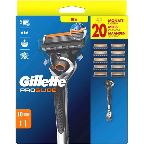 Gillette ProGlide Flexball 10er + Handstück Systemklingen 10er + Handstück