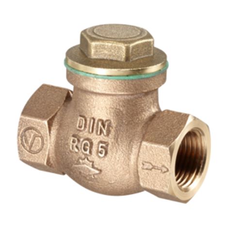 OVENTROP Válvula antirretorno con rosca interior PN 16 DN 25, cierre metálico, bronce rojo / latón, 1075008