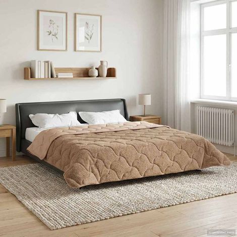 Ganzjahresbettdecke Gepolstert Taupe 220 x 240 cm