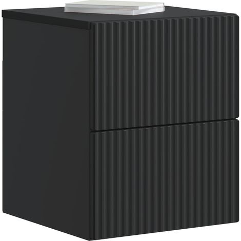 Maison Exclusive - Mobiletto da notte a muro 2 pcs Nero 33 x 34,5 x 40 cm