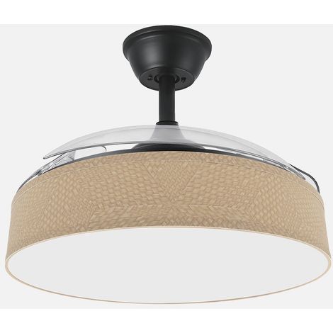 Ventilador Boga 72w Negro/beis 108d 3asp 7200lm 3000-4000-6000k Remoto+memo+tempo