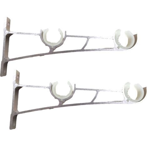 2pièces Tringle À Rideau En Métal Robuste, Support De Tringle À Rideaux, Double Tringle À Rideau Pole Holder, Support Rideau, Support De Tringle À Rideau En Aluminium, Support De Tringle À Rideau Or R (1/2)
