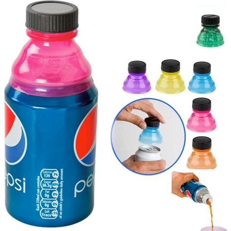 Trade Shop - Juego De 6 Tapones Can Addict De Colores Universales Para Botellas - (1/5)