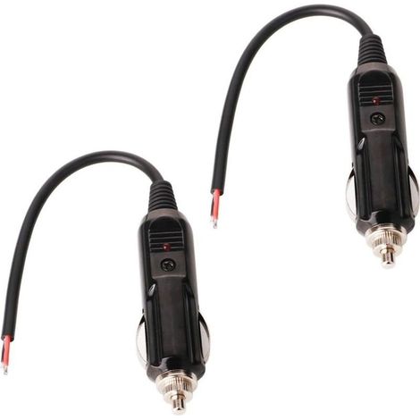 2 Pcs Adaptateur Mâle pour Allume-Cigare avec Câble D'alimentation 18 AWG 12V/24V Universel (1/5)