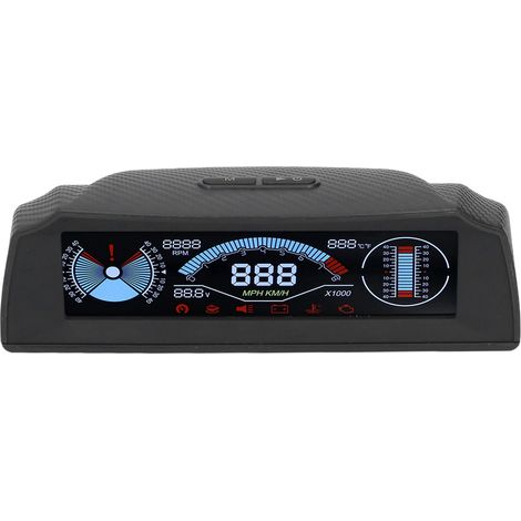 Affichage tête haute (HUD) intelligent, écran LCD couleur multifonctionnel, affichage de la vitesse et de la tension OBD universel (1/5)