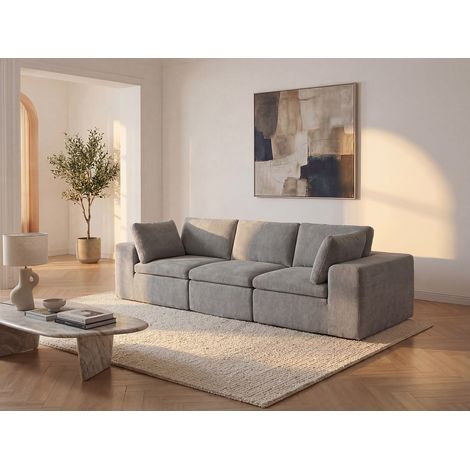 Divano 3 posti modulabile in tessuto grigio - CORTOLINE