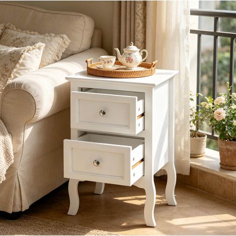 Mobile comodino con 2 cassetti MDF 40 x 60 x 30 cm OKMYHOME (1/5)
