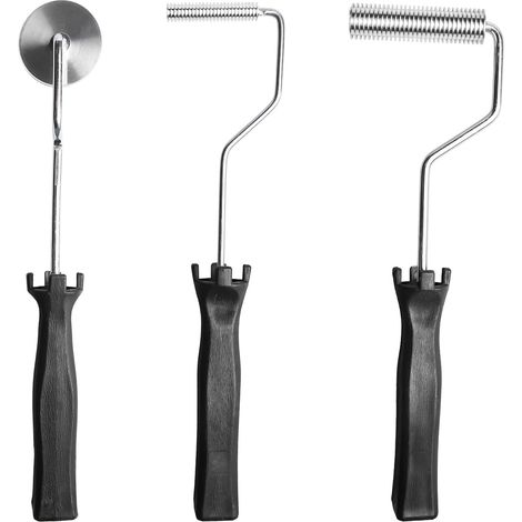 Lot de 3 rouleaux de plastification : kit d'outils de rouleau en fibre de verre, rouleau de plastification en alliage d'aluminium, accessoires de rouleau en résine époxy, rouleau de plastification en (1/5)