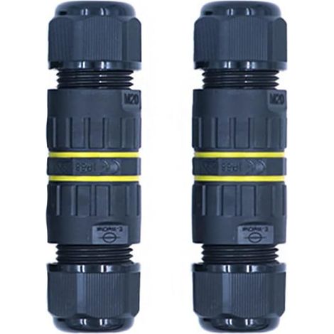 2 pièces boîte de jonction extérieure étanche IP68 connecteur de câble électrique 2 Voies M16 Prise Fil Gamme 3.5 à 7mm boîtes de Cordon externes (1/5)