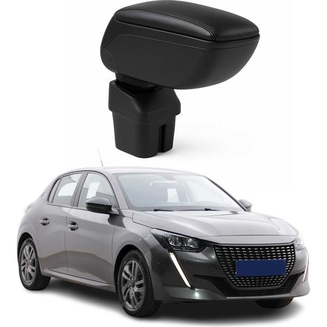OMAC Accoudoir pour Peugeot 208 / 2008 2019-2026 - Snap-On - ABS + Simili Cuir - Aucune Perçage ou Installation - Installation Facile Noir (1/5)
