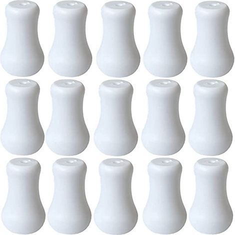 Ensemble de 15 accessoires pour stores enrouleurs en bambou et plastique blanc avec clochette et pendentif, emballés individuellement (1/5)