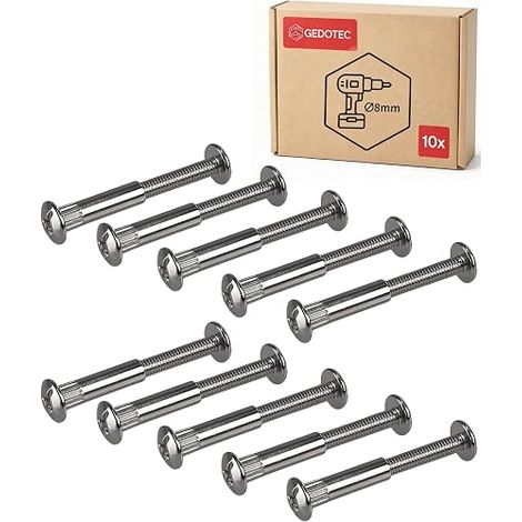 M6 Furniture Screws Socket Screws Steel Connector Wood Thickness 36-46 mm PZ2 Phillips Slot Cabinet Connector and Flat Blade (1/5)