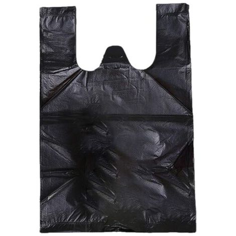 QORVA-Lot de 100 petits sacs poubelle pour salle de bain, serviettes hygiéniques, sacs en plastique avec poignées pour la maison, la cuisine, les ordures - Noir