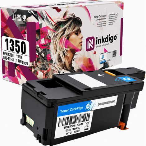 Inkdigo Toner 593-11141 kompatibel mit Dell 1250C, C1760nw, 1355CN, 1350CNW, TÜV-zertifiziert (1/5)