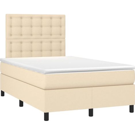 Giroletto a Molle con Materasso Crema 120x190 cm in Tessuto vidaXL (1/5)