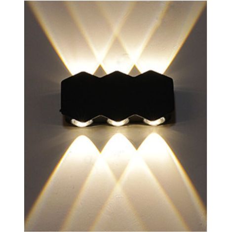 6 LED Außenwandleuchte, wasserdicht, warmweißes LED-Licht, für den Innen- und Außenbereich, Terrassenleuchte (1/4)