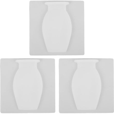 Vase mural en silicone blanc Abaodam, cache pot suspendu amovible, sans perçage, lot de 3 (1/5)