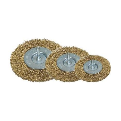 Bürsten-Set Tigerlion A9002, 50-65-75 mm, Rundbürste, gewellt, 3-teiliges Bürsten-Set, mit Schaft