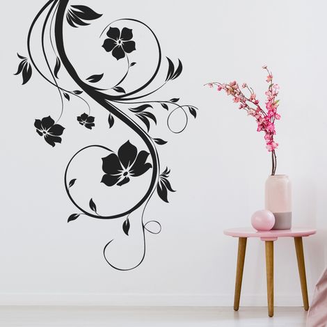 Sticker Mural - Fleurs - 37x57 cm - Noir (1/3)