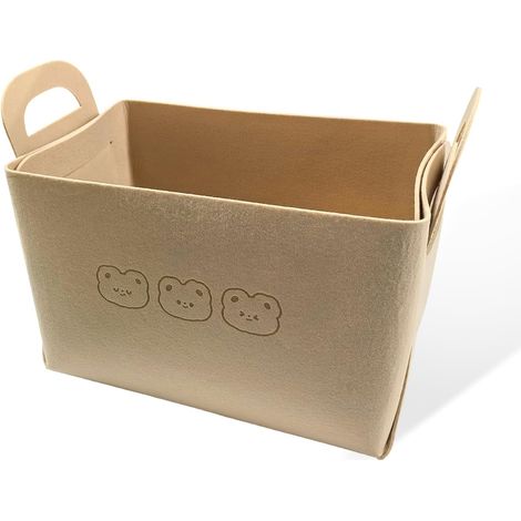 Organiseur de coffre de voiture, panier en feutre pliable, bac de rangement léger avec poignées, sac de rangement flexible grande capacité, organiseur polyvalent pour coffre de véhicule et siège arriè (1/5)