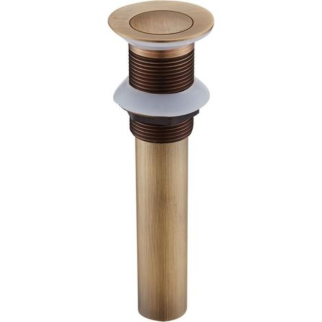 Bonde de Lavabo Vidange Clic-clac sans Trop-Plein en Laiton Bronzé (1/5)