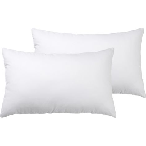 Guanciale Con Imbottitura In Vera Piuma Cuscino Letto Piumette Bianche Sterilizzate Lavate,Federa In Puro Cotone Rettangolare Soffice Made In Italy Bianco - 2 Pezzi (1/5)