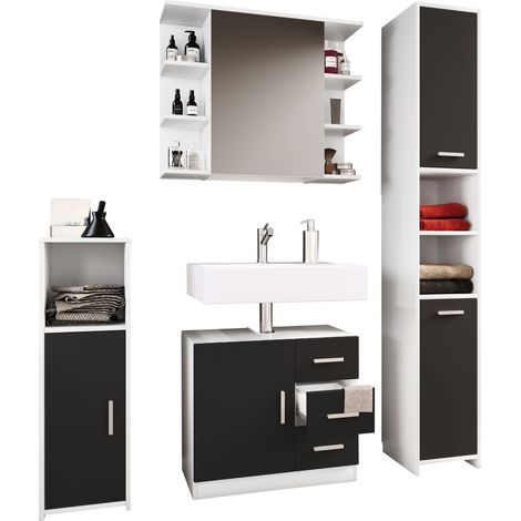 4-tlg. Komplettset Badmöbel Set Zalo ll