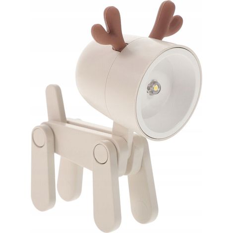 Lampada notturna a forma di cervo giocattolo per bambini, ideale per leggere, alimentata a batteria, una graziosa torcia. (1/5)