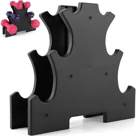 Rack Pour Halteres - Structure En Acier Noir Mat - Support A-Frame Compact Pour Salle De Sport À Domicile - 1 Pièce