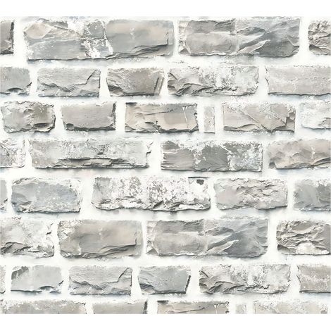 Papier peint aspect pierre carrelage Profhome 361402 papier peint intissé lisse avec un dessin nature mat beige gris bronze 5,33 m2 (1/5)