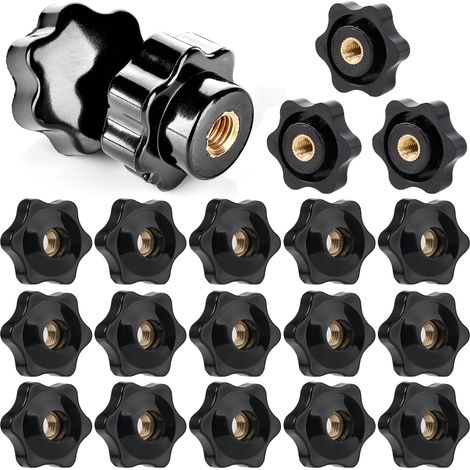 20 Pièces Bouton de Serrage M6x25mm, Bouton Moleté Ecrou, Écrous à poignée Étoile, Écrou de Serrage, Étoile Tête Écrous de Serrage Bouton, pour Mécaniques, Mobilier, Équipements Électroniques (1/5)
