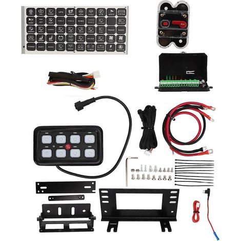 Blaues LED-Panel mit 8 Schaltern, IP65 wasserdicht, 1500 W Wärmeableitung, universell einsetzbar für LKW, Boot, SUV, Quad, PKW und Bus (1/5)