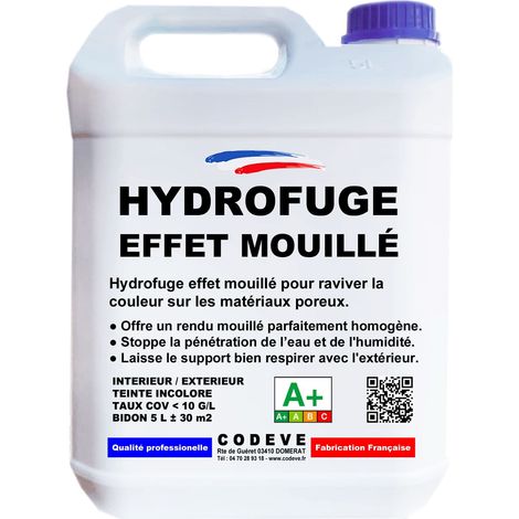 Hydrofuge Effet Mouille - 5 L - Codeve Bois - Mouillé Pour Raviver La Couleur Sur Les Matériaux Poreux.