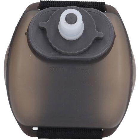 Tragbare 200-ml-Wasserflasche fürs Handgelenk, ideal zum Wandern und für Outdoor-Aktivitäten, transparent schwarz, freihändige Nutzung (1/5)