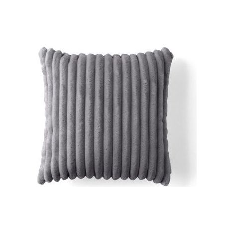 1 coussin velours côtelé grosses côtes, 40x40 cm, gris, pour canapé ou fauteuil contemporain (1/4)