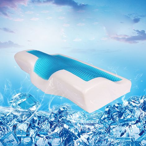 Oreiller orthopédique rafraîchissant à mémoire de forme, oreiller cervical en gel, oreiller de soutien pour la nuque, sans housse, 50 x 30 cm (1/5)