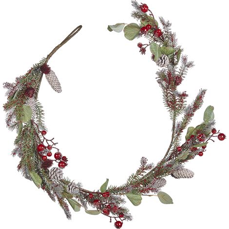 Guirnalda artificial de Navidad decoración de interior 150cm verde y roja Irun