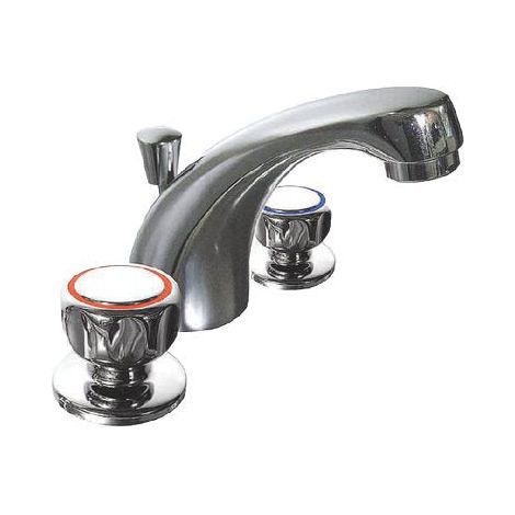 BATTERIA LAVABO STELLA OTTONE CROMATO + PILETTA 1"1/4