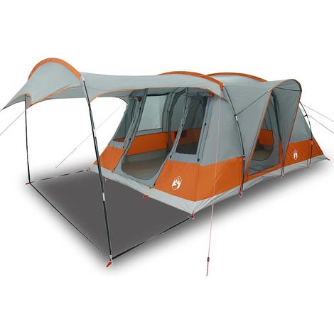 vidaXL Tienda de campaña con túnel 5 personas impermeable gris naranja (1/2)