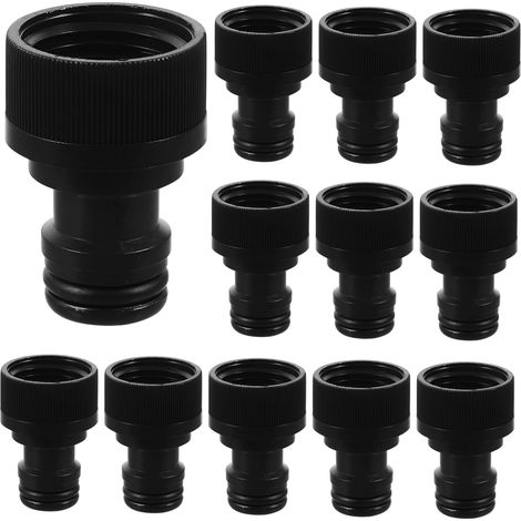 Lot de 12 raccords rapides pour tuyau d'arrosage, filetage interne de 1/2 pouce, adaptateurs de tuyau en plastique noir, adaptés à l'irrigation. (1/5)