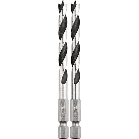 Mèches à bois Ø 6 mm avec tige hexagonale 1/4" et spirales polies pour des perçages précis (Lot de 2) (1/3)