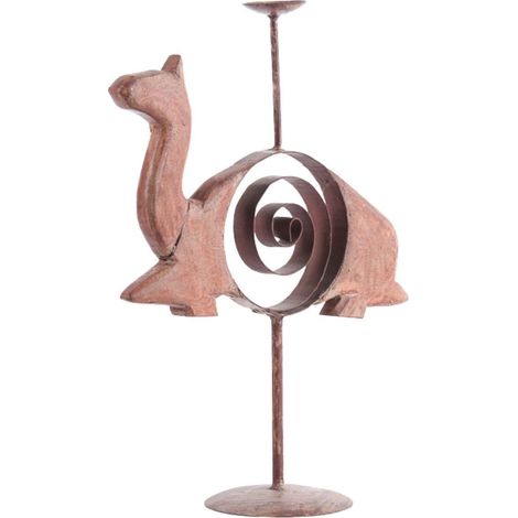 Candeliere in legno e ferro, 37x12x40 cm (kit da 3)