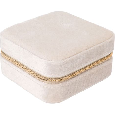 Étui de voyage pour bijoux en velours, petit organisateur portable à 2 couches, rangement pour colliers, bagues, boucles d'oreilles et bracelets - Modèle 1 (1/5)