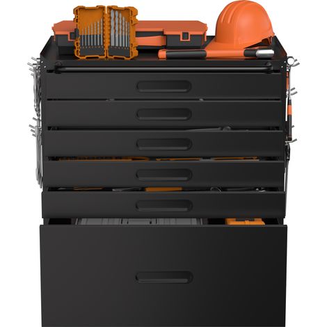 Armoire d'atelier mobile avec 6 tiroirs, rangement de garage mobile, construction en acier robuste, H87,3 x L75 x P42 cm, acier (1/5)